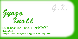 gyozo knoll business card